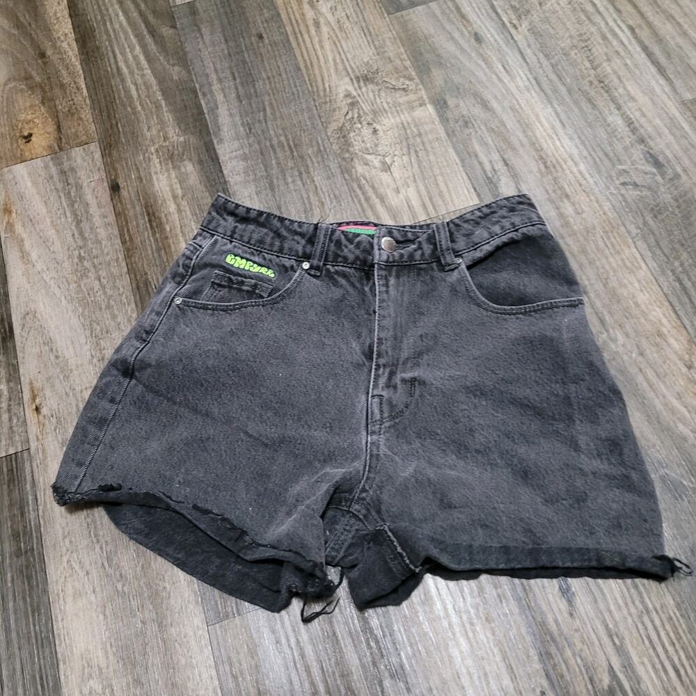 Empyre Women's Size 1 Faded Black Wash Cut-off Shorts Design Tori Skater Y2K